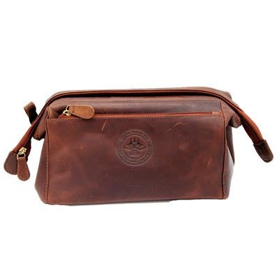 Leather Wash Bag with Carry Handle