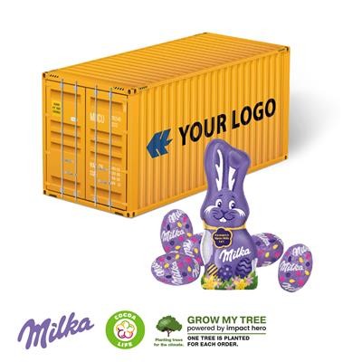 Picture of PERSONALISED CONTAINER with Milka Bunny Rabbit & Mini Eggs