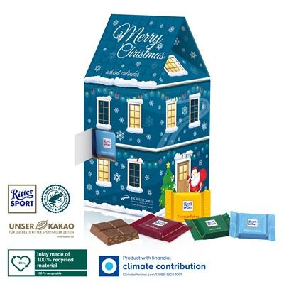 Picture of PERSONALISED RITTER SPORT 3D HOUSE ADVENT CALENDAR.