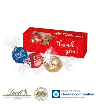 Picture of PERSONALISED LINDOR 3 BALL GIFT BOX.