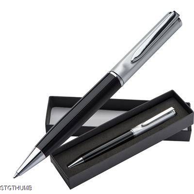 Picture of BALL PEN with Silver Top in Black