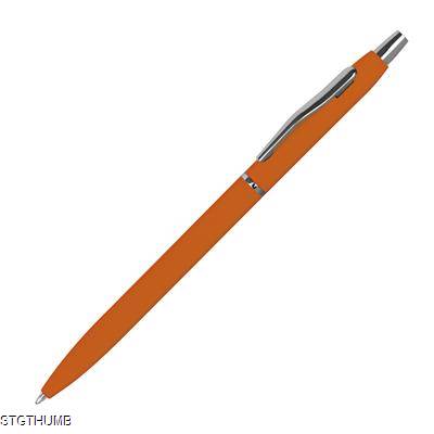 Picture of RUBBER COATED BALL PEN in Orange.