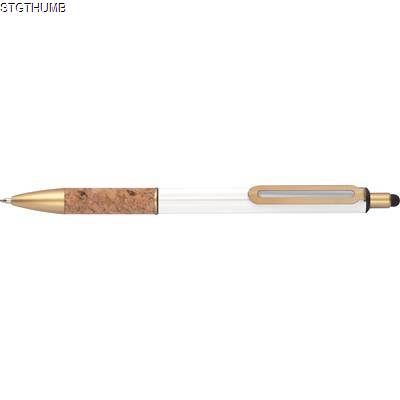 Picture of BALL PEN with Cork Grip Zone in White.