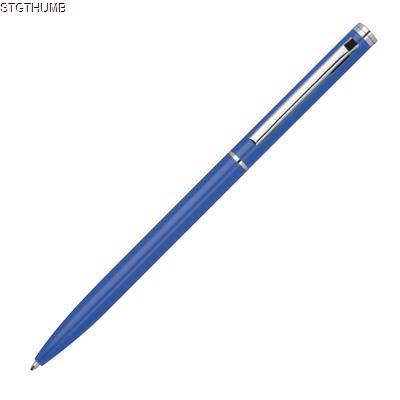 Picture of ELEGANT METAL BALL PEN SLIM LINE in Blue.