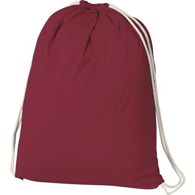 Picture of COTTON GYM BAG in Burgundy.