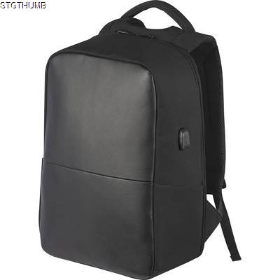 Picture of HIGH-QUALITY BACKPACK RUCKSACK with USB Port in Black