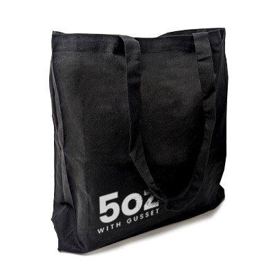 Picture of ENDEAVOUR COTTON SHOPPER TOTE BAG in Black.