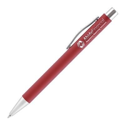 Picture of TRAVIS SOFT FEEL BALL PEN in Red.