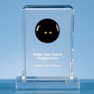 Picture of 19CM OPTICAL CRYSTAL SQUASH BALL RECTANGULAR AWARD