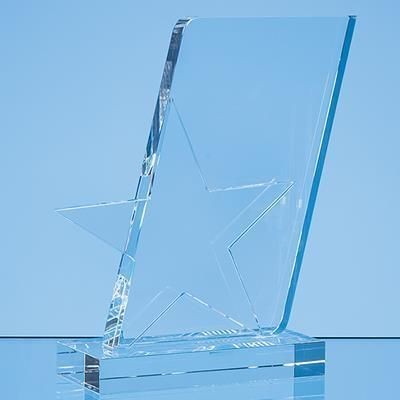 Picture of 18CM OPTICAL CRYSTAL MOUNTED ANGLED STAR AWARD