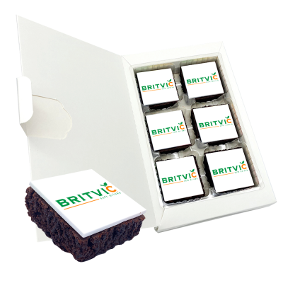 Picture of MAILING BROWNIE with Edible Branding (6 x Letterbox Bites)