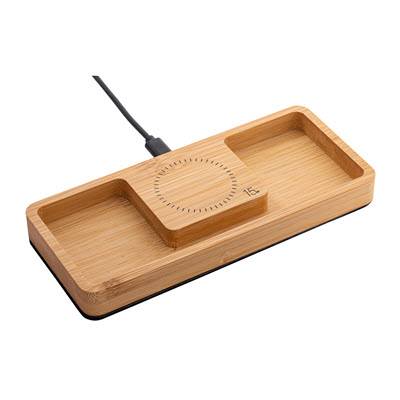 Picture of BAMBOO DESK TOP ORGANIZER with Cordless Charger 15watt