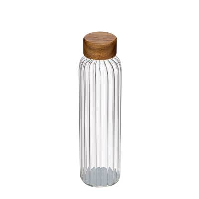 Picture of DRINK BOTTLE MADE OF BOROSILICATE GLASS with Acacia Lid 500ml