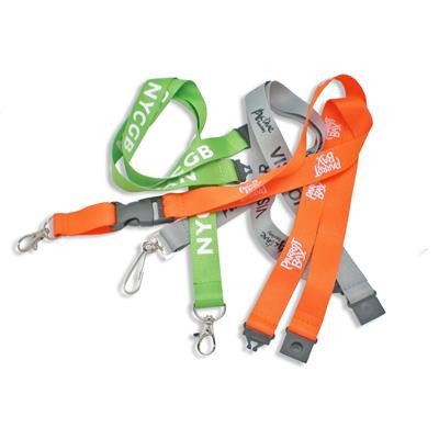 Picture of FLAT POLY LANYARD - SCREEN PRINTED 1 OR 2 COLOURS.