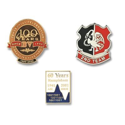 Picture of HARD ENAMEL BADGE 15MM - BESPOKE BADGE - UP TO 4 HARD ENAMEL INFILLS, BUTTERFLY CLUTCH FITTING.