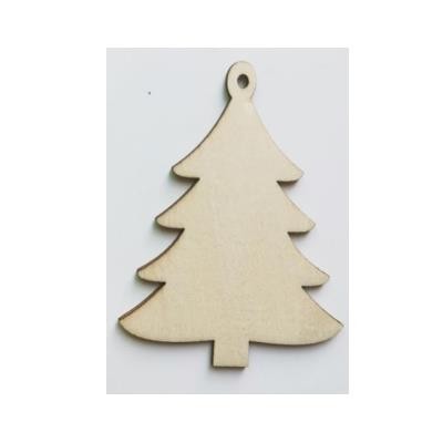 Picture of WOOD XMAS TREE HANGING DECORATION