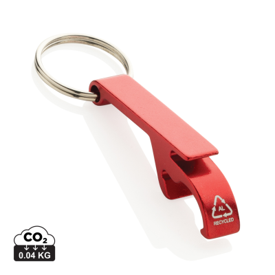 Picture of RCS RECYCLED ALUMINUM BOTTLE AND CAN OPENER in Red.