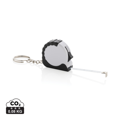 MEASUREMATE RCS REYCLED ABS 1 METER TAPE KEYRING CHAIN in White.