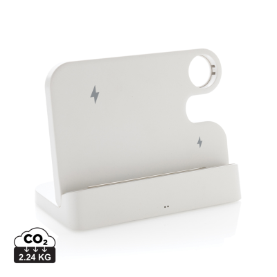 Picture of JOLTZ RCS RECYCLED PLASTIC DUAL 15W CHARGER with Iwatch Slot in White