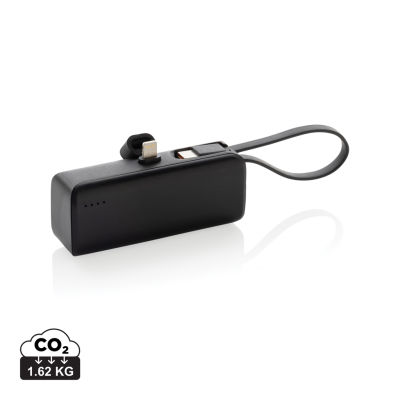 Picture of POWERLINK RCS RPLASTIC 3000 MAH POWERBANK IOS CONNECTOR in Black.