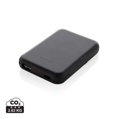 Picture of STELLAR RCS RECYCLED PLASTIC 5000 MAH 5W MAGNETIC POWERBANK in Black