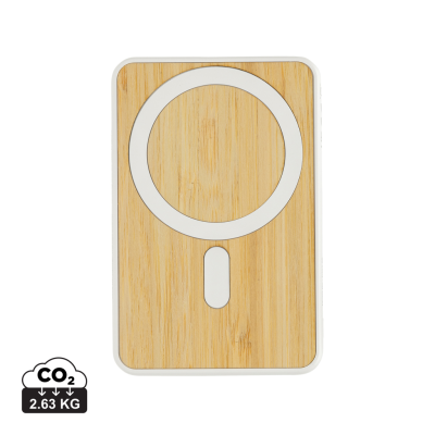 Picture of ZEN RCS RPLASTIC 5000 MAH 5W MAGNETIC BAMBOO POWERBANK in White