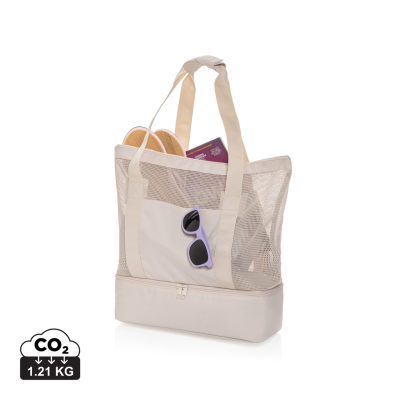 Picture of IQLO AWARE™ RPET 2-IN-1 COOLER TOTE in Beige.