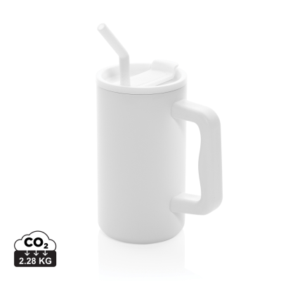 Picture of CUBE RCS CERTIFIED RECYCLED STEEL MUG 800ML in White.