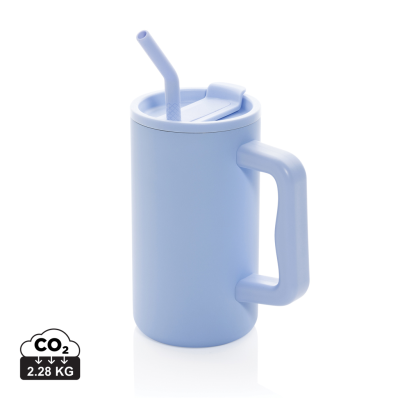 Picture of CUBE RCS CERTIFIED RECYCLED STEEL MUG 800ML in Light Blue.