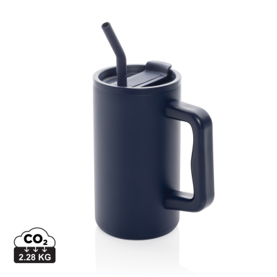 Picture of CUBE RCS CERTIFIED RECYCLED STEEL MUG 800ML in Navy