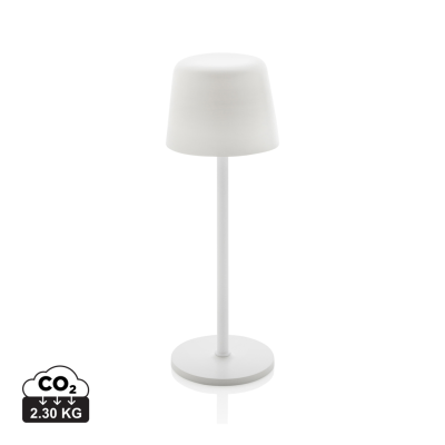 Picture of ZENIC RCS RECYCLED PLASTIC USB RE-CHARGABLE TABLE LAMP in White.