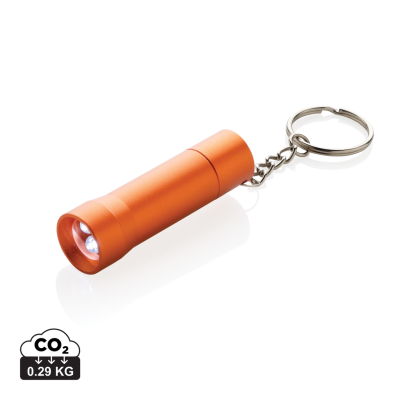 FLASH RCS RECYCLED ALUMINIUM METAL KEYRING CHAIN TORCH in Orange.