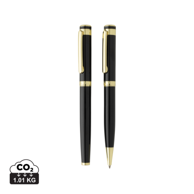 Picture of SWISS PEAK LUCA RCS RECYCLED BRASS DELUXE PEN SET in Black.