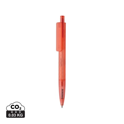 Picture of X3 GRS RECYCLED PC PLASTIC PEN FROSTED in Red.