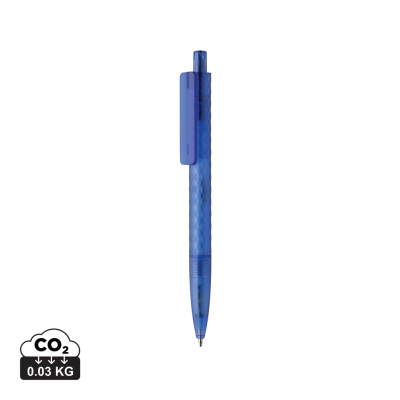 Picture of X3 GRS RECYCLED PC PLASTIC PEN FROSTED in Blue