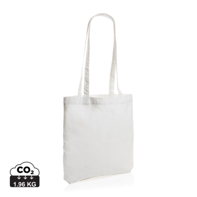 IMPACT AWARE™ RECYCLED COTTON TOTE 330 GSM in White.