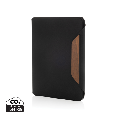 Picture of TERI AWARE™ RPET AND WALNUT A5 PORTFOLIO in Black.