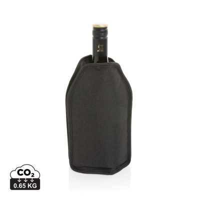 Picture of VINO AWARE™ RPET WINE BOTTLE COOLER SLEEVE in Black.