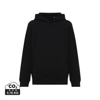 Picture of IQONIQ YENGO CHILDRENS RECYCLED COTTON HOODED HOODY with Sidepockets in Black