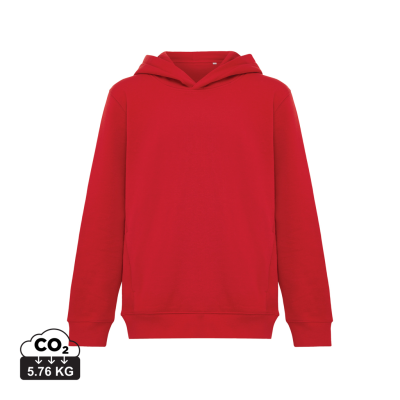 Picture of IQONIQ YENGO CHILDRENS RECYCLED COTTON HOODED HOODY with Sidepockets in Red