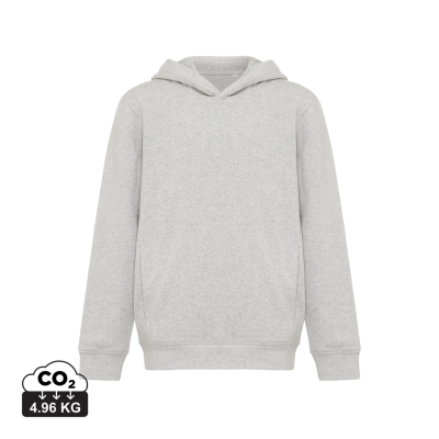 Picture of IQONIQ YENGO CHILDRENS RECYCLED COTTON HOODED HOODY with Sidepockets in Light Heather Grey