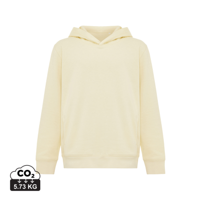 Picture of IQONIQ YENGO CHILDRENS RECYCLED COTTON HOODED HOODY with Sidepockets in Cream Yellow