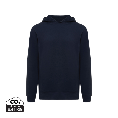 Picture of IQONIQ YENGO RECYCLED COTTON HOODED HOODY with Sidepockets in Navy