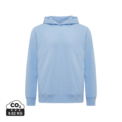 Picture of IQONIQ YENGO RECYCLED COTTON HOODED HOODY with Sidepockets in Light Blue