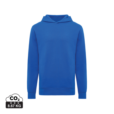 Picture of IQONIQ YENGO RECYCLED COTTON HOODED HOODY with Sidepockets in Royal Blue