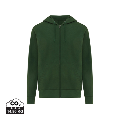 Picture of IQONIQ ABISKO RECYCLED COTTON ZIP THROUGH HOODED HOODY in Forest Green