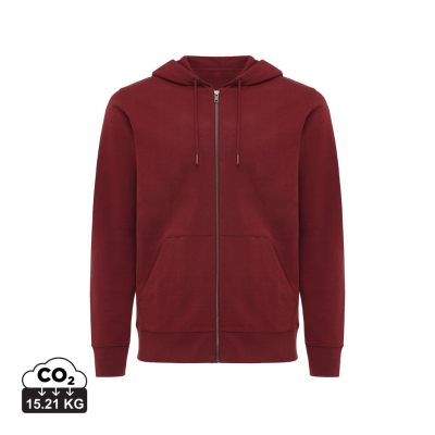 Picture of IQONIQ ABISKO RECYCLED COTTON ZIP THROUGH HOODED HOODY in Burgundy