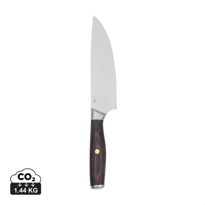 Picture of VINGA TARA RCS RECYCLED STEEL CHEFS KNIFE in Steel, Brown.