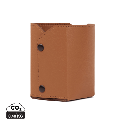 Picture of VINGA TIMO PU RCS RPET PEN HOLDER in Brown.