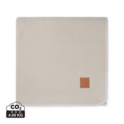 Picture of VINGA MOULTON GRS RPET BLANKET in Beige, Feather Grey.